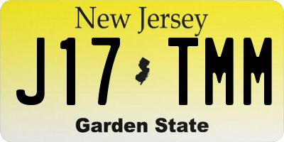 NJ license plate J17TMM
