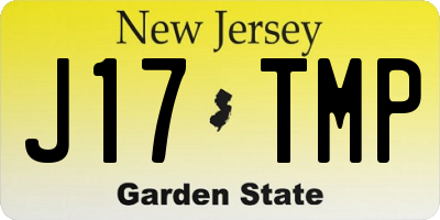 NJ license plate J17TMP