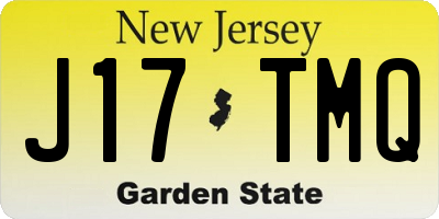 NJ license plate J17TMQ