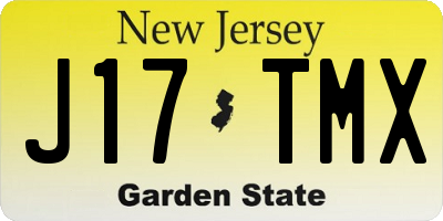 NJ license plate J17TMX