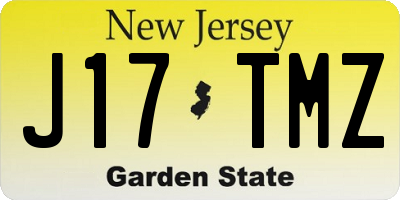 NJ license plate J17TMZ