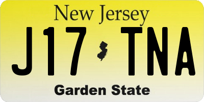 NJ license plate J17TNA