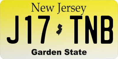 NJ license plate J17TNB
