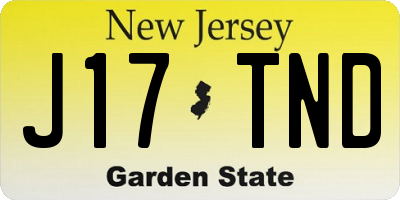 NJ license plate J17TND