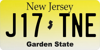 NJ license plate J17TNE