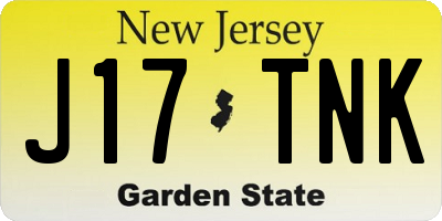 NJ license plate J17TNK