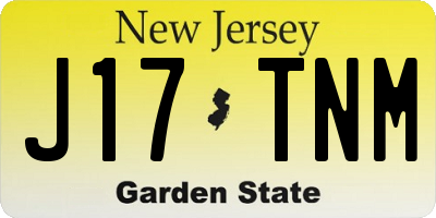 NJ license plate J17TNM