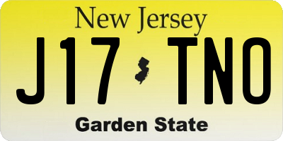 NJ license plate J17TNO