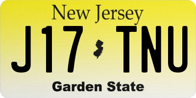 NJ license plate J17TNU