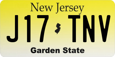 NJ license plate J17TNV