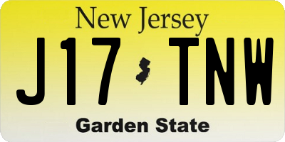 NJ license plate J17TNW