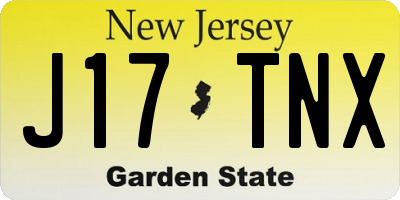 NJ license plate J17TNX