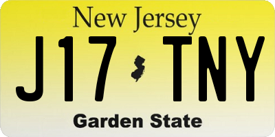 NJ license plate J17TNY