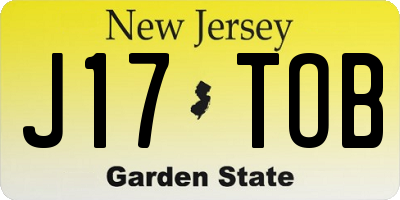 NJ license plate J17TOB
