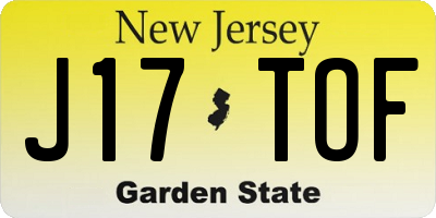 NJ license plate J17TOF