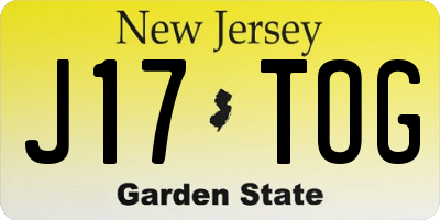 NJ license plate J17TOG
