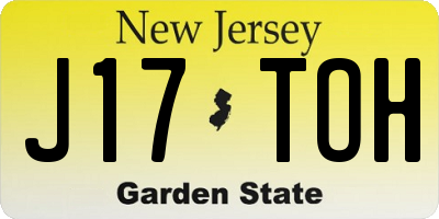 NJ license plate J17TOH