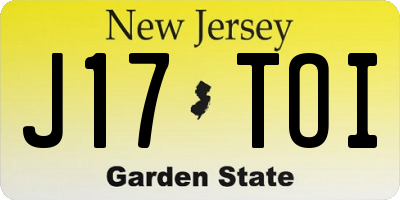 NJ license plate J17TOI