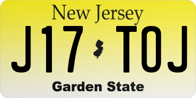 NJ license plate J17TOJ