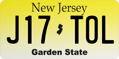NJ license plate J17TOL