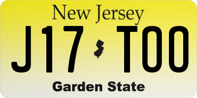 NJ license plate J17TOO