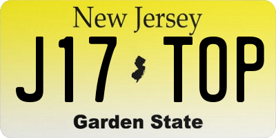 NJ license plate J17TOP