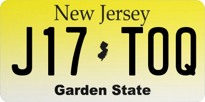 NJ license plate J17TOQ