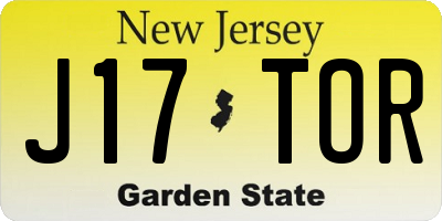 NJ license plate J17TOR