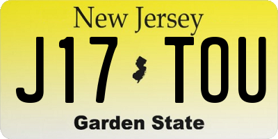 NJ license plate J17TOU