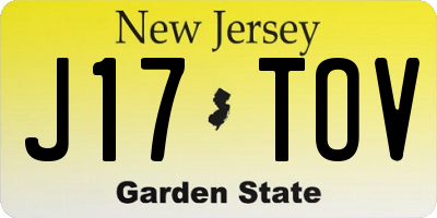 NJ license plate J17TOV