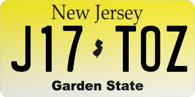 NJ license plate J17TOZ