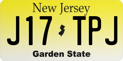 NJ license plate J17TPJ
