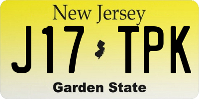NJ license plate J17TPK