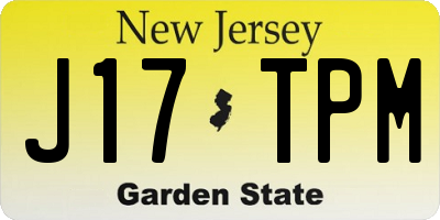 NJ license plate J17TPM