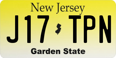 NJ license plate J17TPN