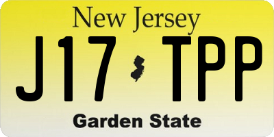 NJ license plate J17TPP