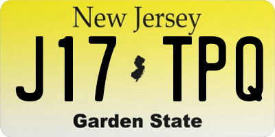 NJ license plate J17TPQ
