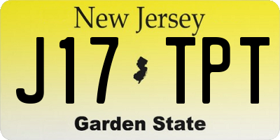 NJ license plate J17TPT