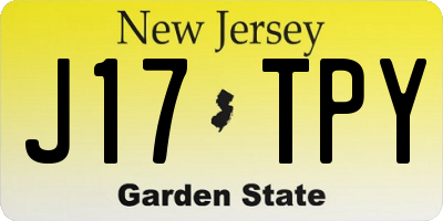 NJ license plate J17TPY