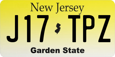 NJ license plate J17TPZ