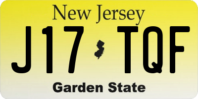 NJ license plate J17TQF