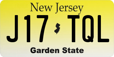 NJ license plate J17TQL