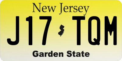 NJ license plate J17TQM