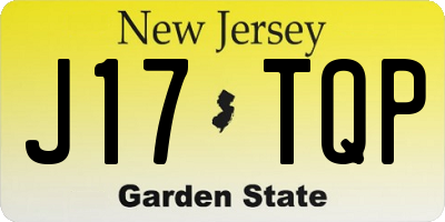NJ license plate J17TQP