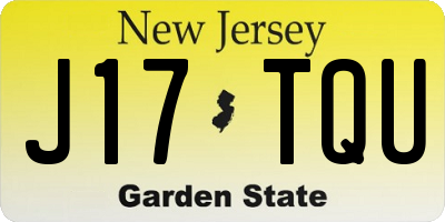 NJ license plate J17TQU