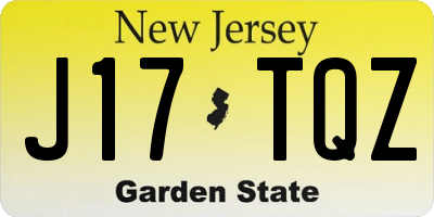 NJ license plate J17TQZ
