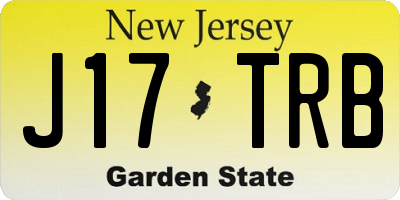 NJ license plate J17TRB