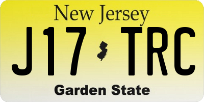 NJ license plate J17TRC