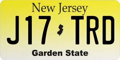 NJ license plate J17TRD