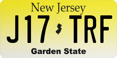 NJ license plate J17TRF